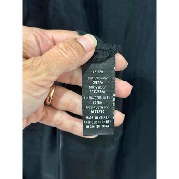 Jill Stuart 100% Silk Sleeveless Flowy Fit Chiffon Maxi Dress Black Womens Sze 2 - Picture 4 of 4